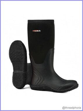Waterproof Insulated Neoprene Rubber Rain Boots Knee-High Mud Work Boots
